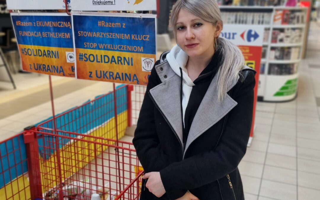 Zbiórka dla Ukrainy w Carrefourze (ul. Roździeńskiego w Katowicach)